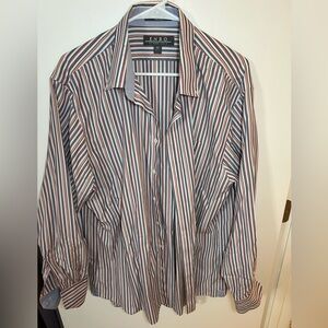 ENRO Colorful Striped Long Sleeve Button Down | Size XL | 100% Cotton
